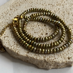 淡水パールネックレス　ベビーパール　ブラウンゴールドカラー　アレルギー対応　サージカルステンレス