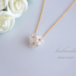 再販，，， k16gp  snow flowerブーケとパールのネックレス 秋 冬