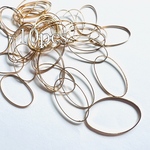 【15個】楕円メタルリング　ヒキワリング15×25mm