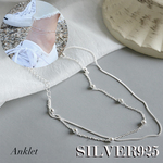 SV925-4 anklet アンクレット　シルバ－925 調整可能　巾着付 ジュエリー シルバー ゴールド ブレスレット