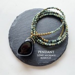 【6/19 waimarie様専用◆御売約】　NC380-1019大粒オニキスBLACK+ターコイズAfrican*天然石ロングネックレス　PENDANT 　*送料無料*　