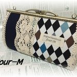 ハンドメイド　１ファスナー　がま口　欧風ダイア