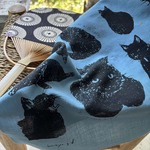 猫づくし手ぬぐい（淺はなだ）