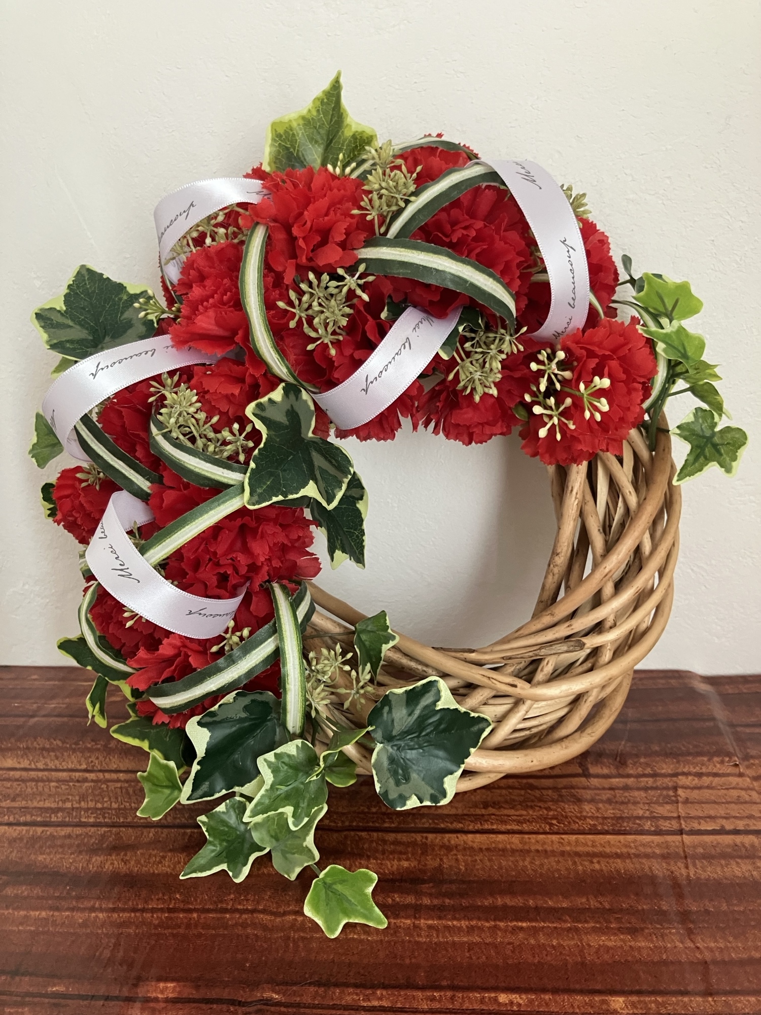 赤 クリスマスリース おしゃれ お買い得 クリスマス リース Lサイズ