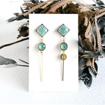 七宝焼 クリスタル◇ロングピアス ~Opal green~