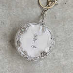 【缶バッジサイズ】再販　バッジケースキーホルダー 『melt』aurora blue metal heart/clear/透明/星/月