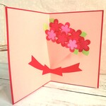 ポップアップカード☆赤い花束