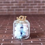 ミニチュア  シンプルメレンゲクッキーが入ったガラスポットヒートンキャップタイプ