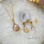 【再販不可･特別価格】アメトリン 2点セット ピアス イヤリング イヤーカフ ネックレス