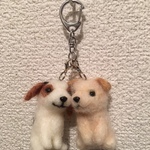 ミックス犬のストラップ/ 羊毛フェルト　送料無料