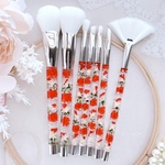 【制作から時間経過の為大幅値下げ】固まるハーバリウム 専用ケース付き⑅︎ハーバリウムメイクブラシ 7本セット-シルバー×レッド②-