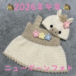 2026年午年🐴馬の帽子・ワンピースセット🐴ニューボーンフォト🐴新生児用コスチューム