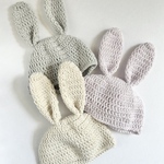 New Born うさ耳帽子 White 退院着やニューボーンフォト、赤ちゃんのおしゃれに✨