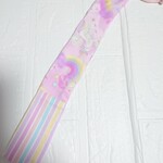 30cmものさし入れ☆ピンクユニコーン×カラフルストライプ☆