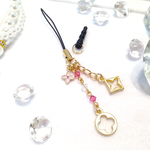 ❤ 四つ葉・クローバーのオトナ ストラップorイヤホンジャック ♥（ピンク）