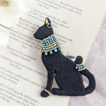 バステトの刺繍ブローチ　エジプト神　一緒にお出かけ　推し猫