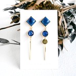 七宝焼 クリスタル◇ロングピアス ~Royal Blue~