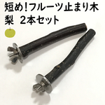 短め！小鳥用フルーツ止まり　りんご・梨　2本セット