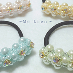 【新作】ラインストーン&パール ヘアゴム