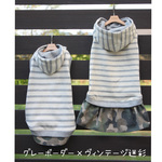 ★punkkids様専用★ グレーのボーダーパーカー×ヴィンテージ迷彩ワンピ＆重ね着風シャツタンク