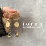 しずく＆ゴールドコイン✳︎ハンドメイドピアス