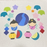 七夕　壁面　画用紙　装飾　