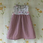 【sale】おそろい可能☆リバティ【イルマ】Wガーゼ☆ノースリーブワンピース☆100サイズ☆お誕生日にも☆２歳☆３☆４歳☆名前が書ける