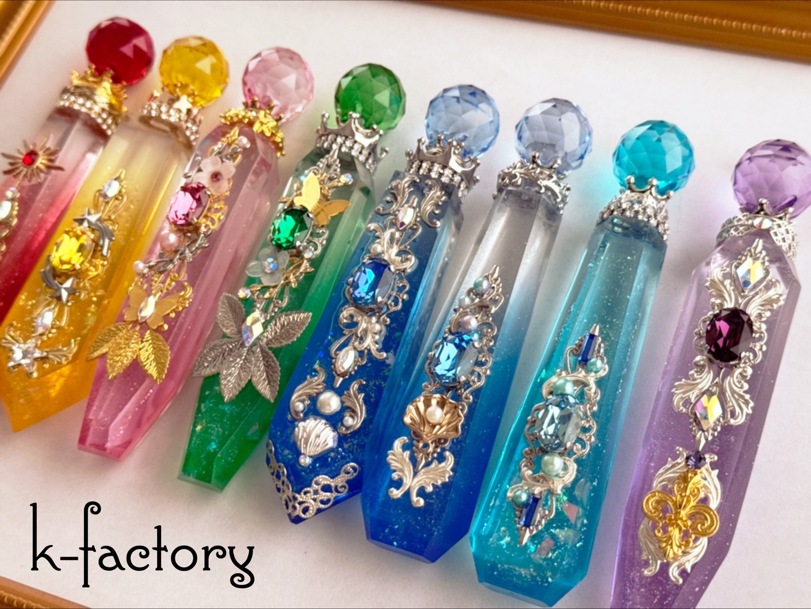 〈なぎページ♡〉レジンネックレス8点　7/29日まで オーダー＞宝石王の鍵ネックレス レジン製 - k-factory garelly