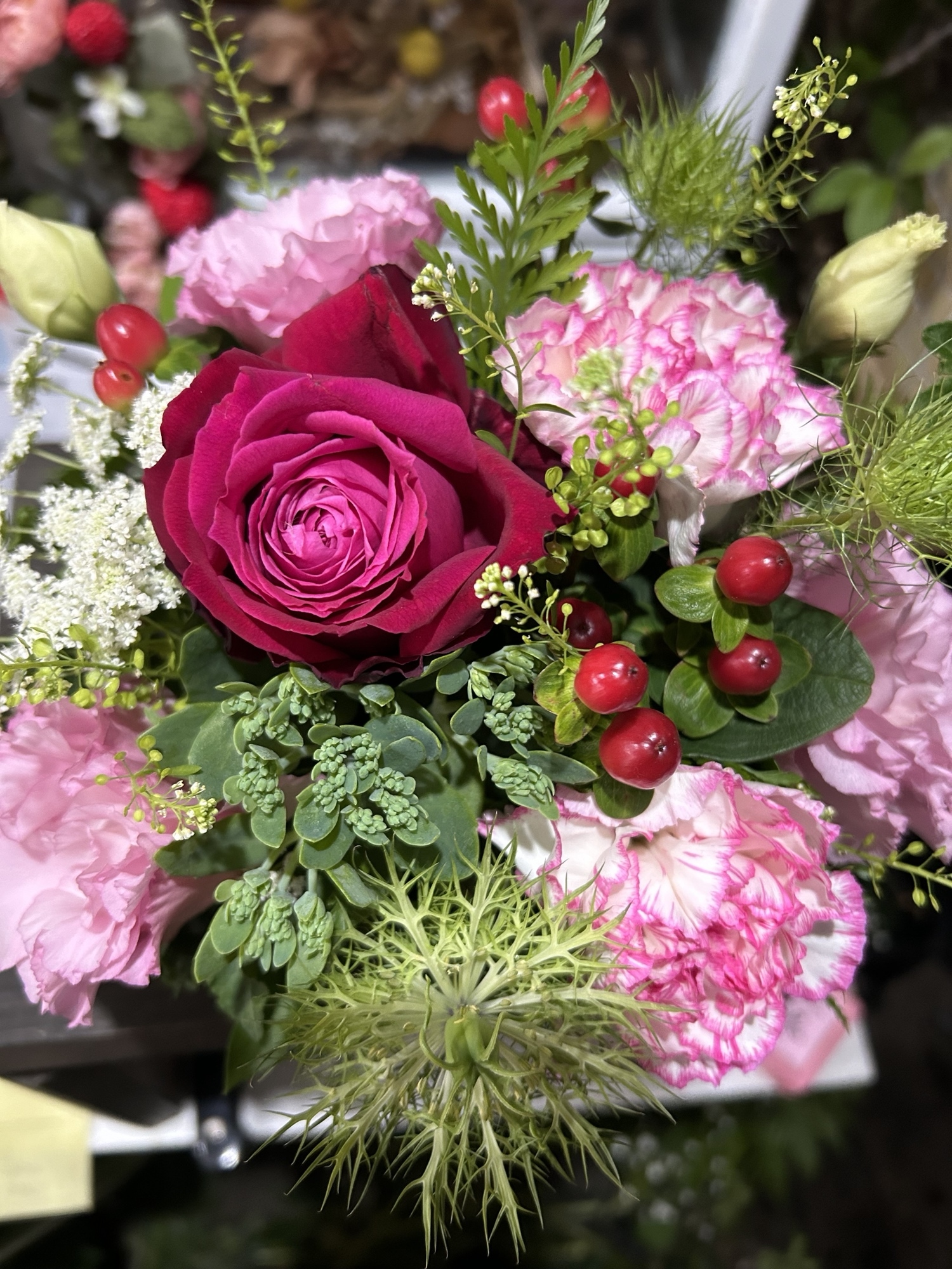 スイーツ風アレンジ（青りんご）▫️フラワーアレンジ フラワーアレンジメント スイーツ風アレンジ（青りんご）▫️フラワーアレンジ フラワー