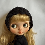  バブーシュカ  松編み ブラック⋈for blythe