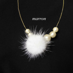 white mink大粒コットンパールネックレス