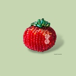 トマトのビーズ刺繍ブローチ・プチ