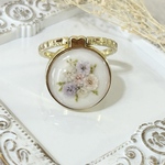 スマホリング　かすみ草　ソリダコ　レジン