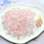 大容量400個★5mm アジサイ　ラベンダー　ライラック　藤　お花の樹脂ビーズ 　デコパーツ   金粉入りピンク、パープルグラデーション