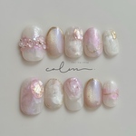 No.65 インクネイル ピンクネイル ニュアンスネイル ぷっくりネイル アクセサリーネイル ちゅるんネイル 