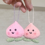 2点新作可愛い桃ももプレゼントおもちゃハンドメイドキーホルダーストラップペンダント