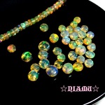 【天然石ボタンカット】宝石質オパールAAA+　4個　ハンドメイド素材