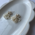 ピンク再販♡ Tiara(ティアラ)〜大人可愛いビーズタッセルとパールのピアス/イヤリング　