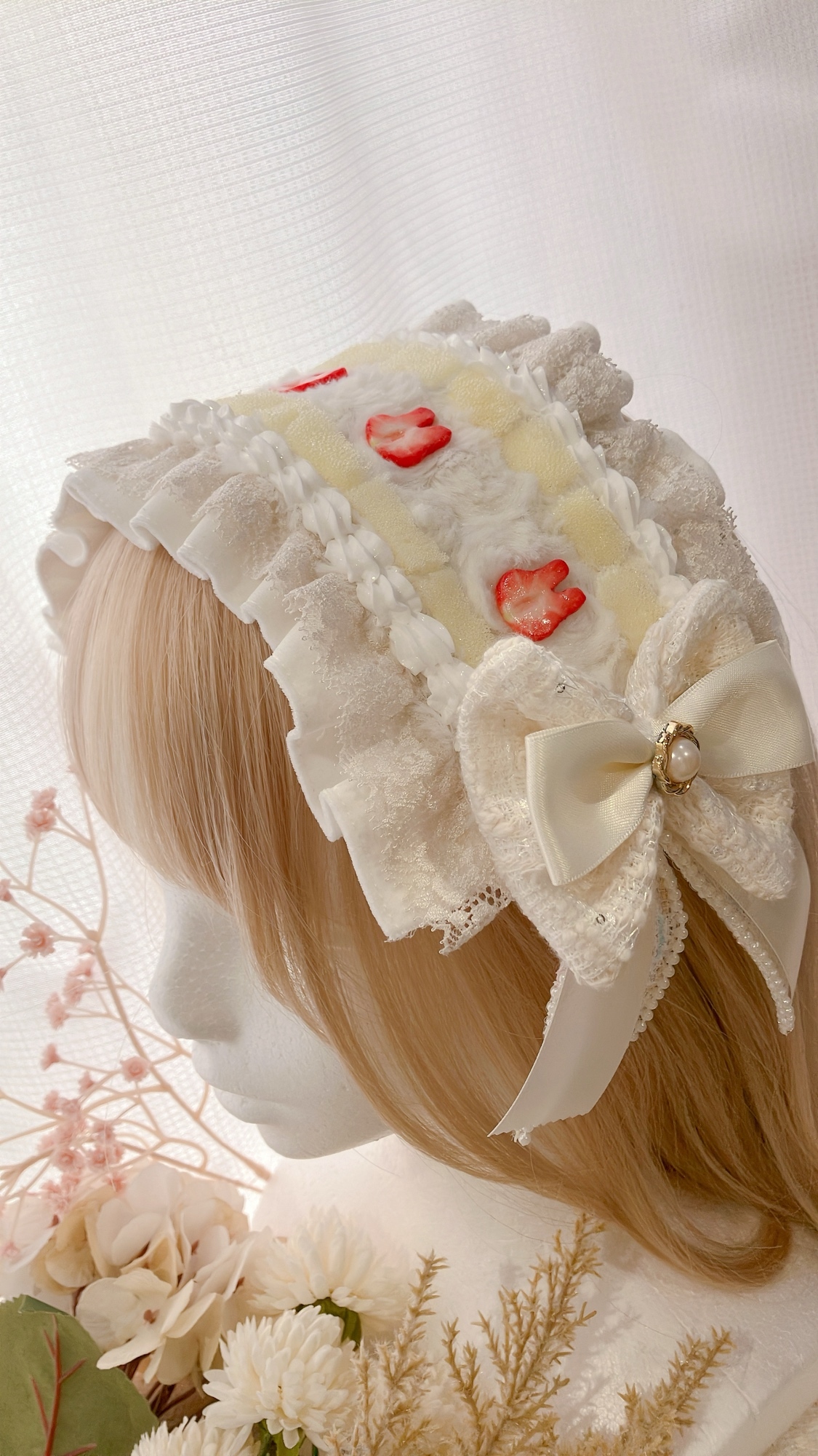 受注生産】ショートケーキヘッドドレス白 - ichinose7mi | minne