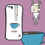 【ゆる部】コーヒーに砂糖１つ　スマホケース　グリップケース　iPhoneのみ/ シュール　ゆるいイラスト　ゆるイラスト　コーヒー