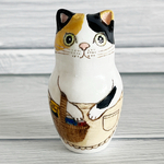 お買い物ネコさんのミニマトリョーシカ（三毛猫）