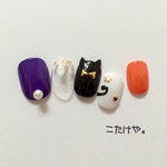 再販×４☆ハロウィン×黒猫ネイルチップ