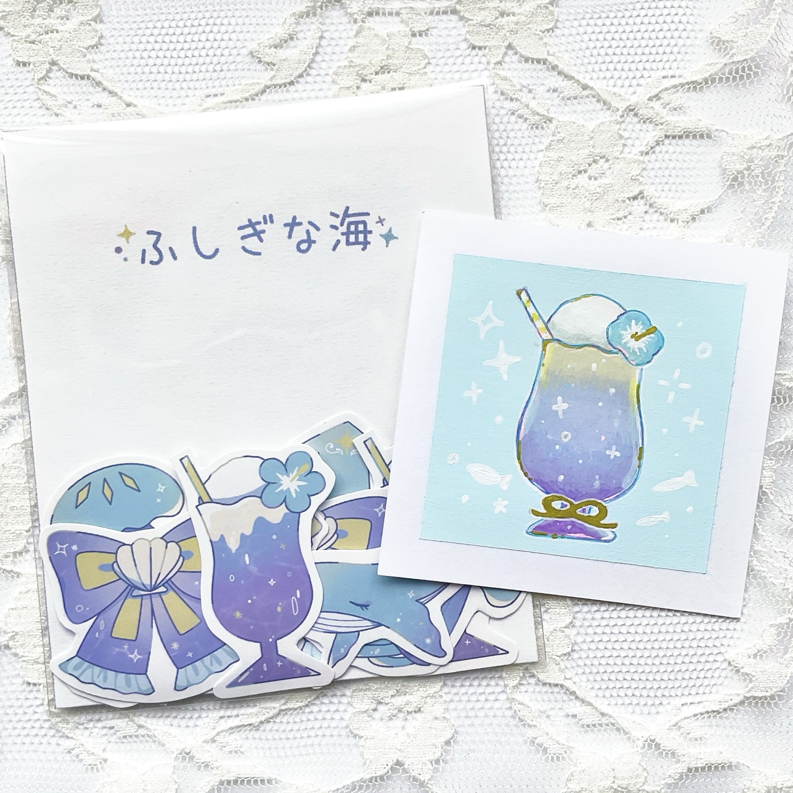 宝石ラムネ 【原画】 ミニキャンバス アクリル画 - tokimeku