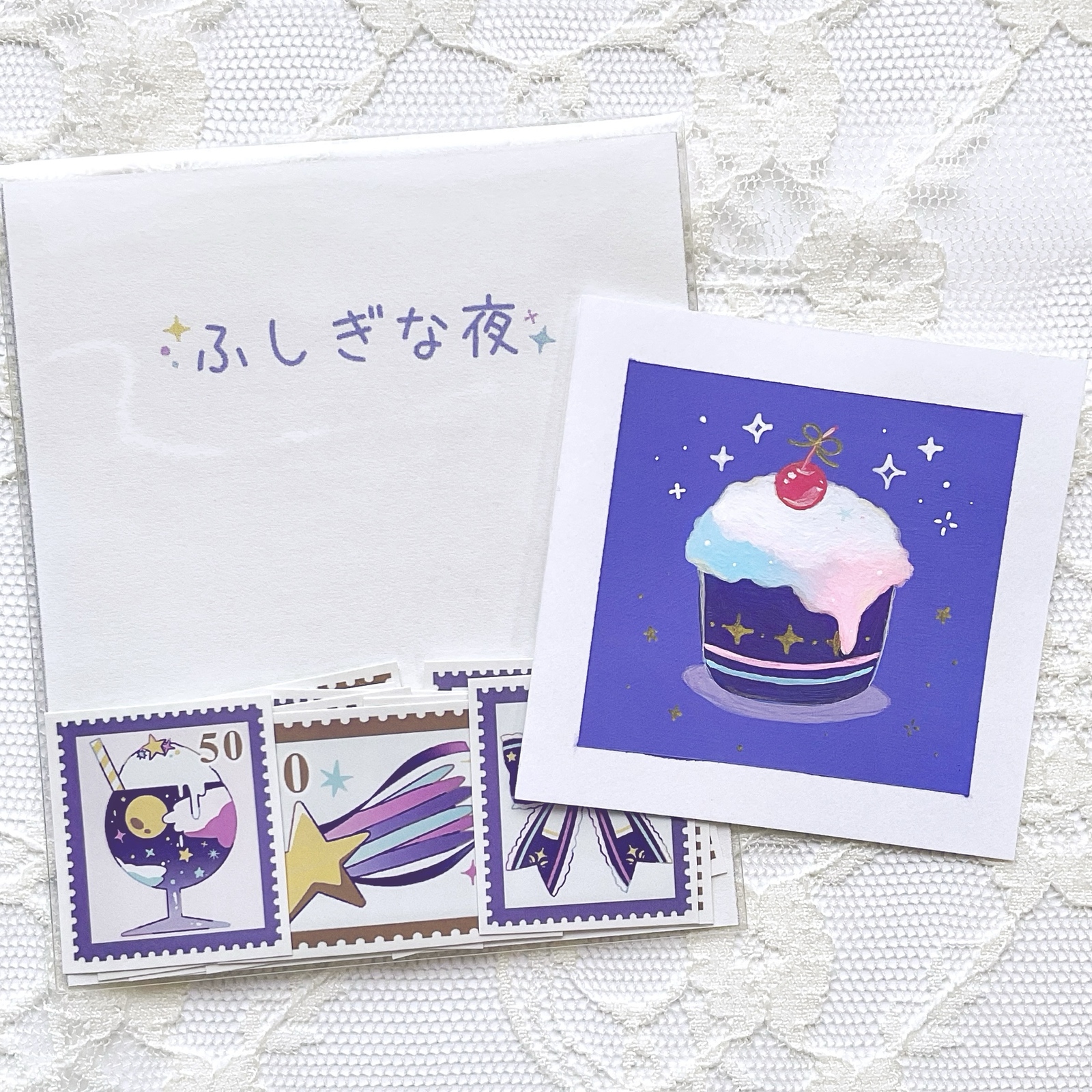 宝石ラムネ 【原画】 ミニキャンバス アクリル画 - tokimeku