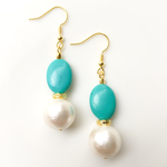 ターコイズの色がポイントの大人な大ぶりピアス