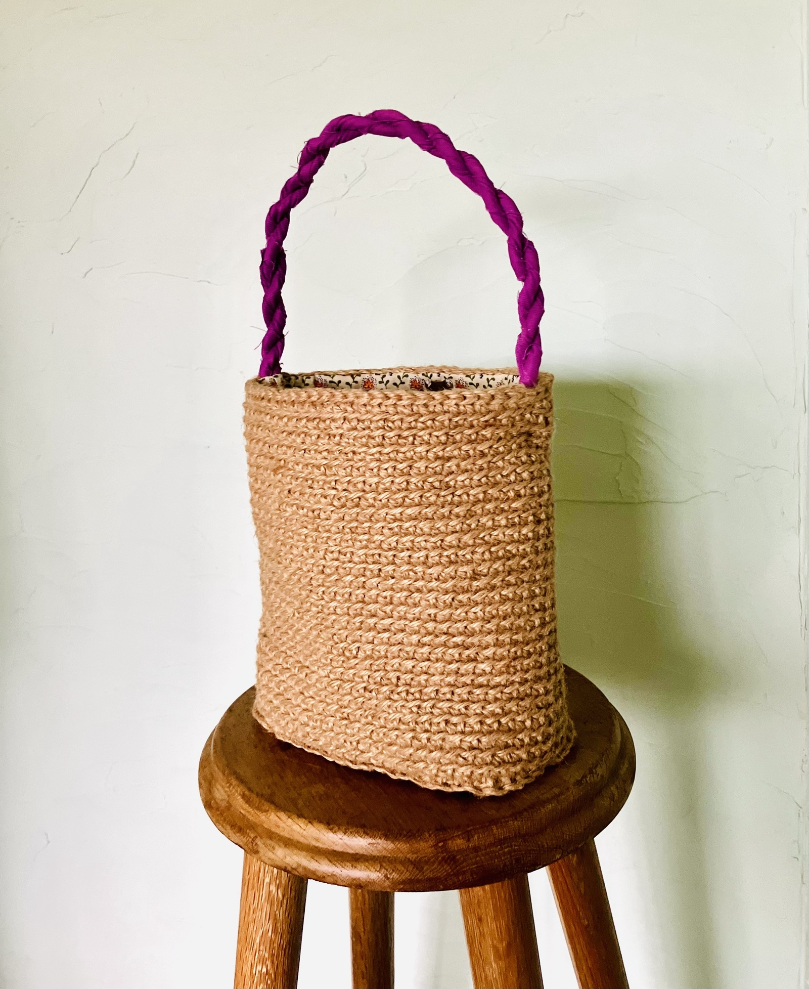 麻紐ミニバスケット   no.105 麻紐ミニバスケット no.105 フラワーバスケットミニ