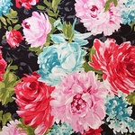 【SALE】｜シーチング生地｜110×50cm｜USA生地｜マイケルミラー｜Poetry in Motion｜ブラック｜花柄｜コットン｜綿｜油絵風｜輸入生地