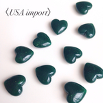 〈USA import〉ダークグリーン×ゴールドグリッター アクリル ハート ビーズ（6個 ）