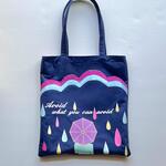 雨の日 フラット刺繍トートバッグ