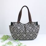 すっきり大人グラニー　ブラックダマスク柄のA4サイズも入るおしゃれグラニー☆受注生産☆